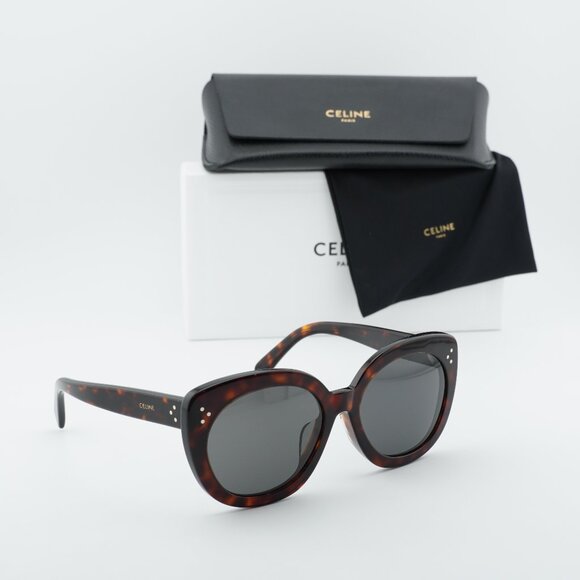 Celine CL40295F 52A Round Sunglasses - Havana/Smoke